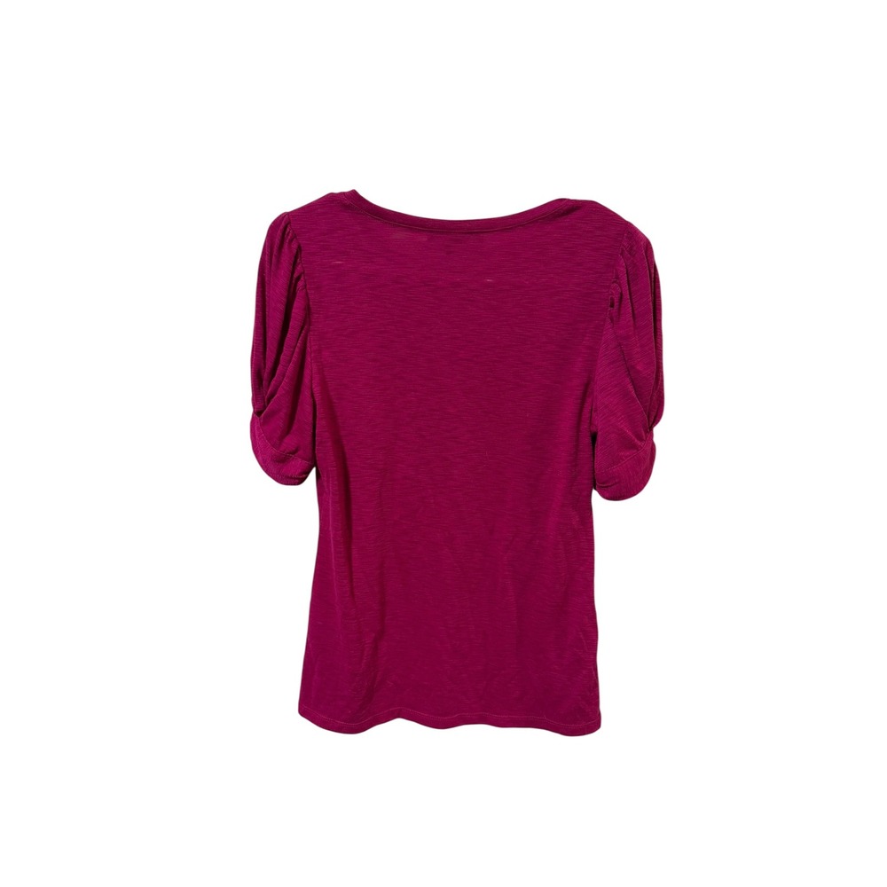 Magenta Puff-Sleeve Women's Top